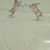 DANI BUCH | Cráneo y dos liebres (original)