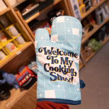 Manopla de horno "Welcome to my cooking show"