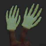 Mano de esqueleto fluorescente para los dedos