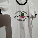 Camiseta "Schrute Farms" (blanca bordes negros)