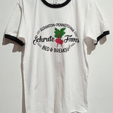 Camiseta "Schrute Farms" (blanca bordes negros)