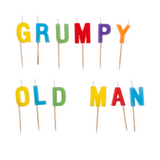 Velas de cumpleaños "Blow me bitch" y "Grumpy old man"