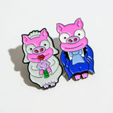 2 pins de los cerditos de boda de Los Simpsons