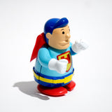 Superhéroe a cuerda corriendo en círculos