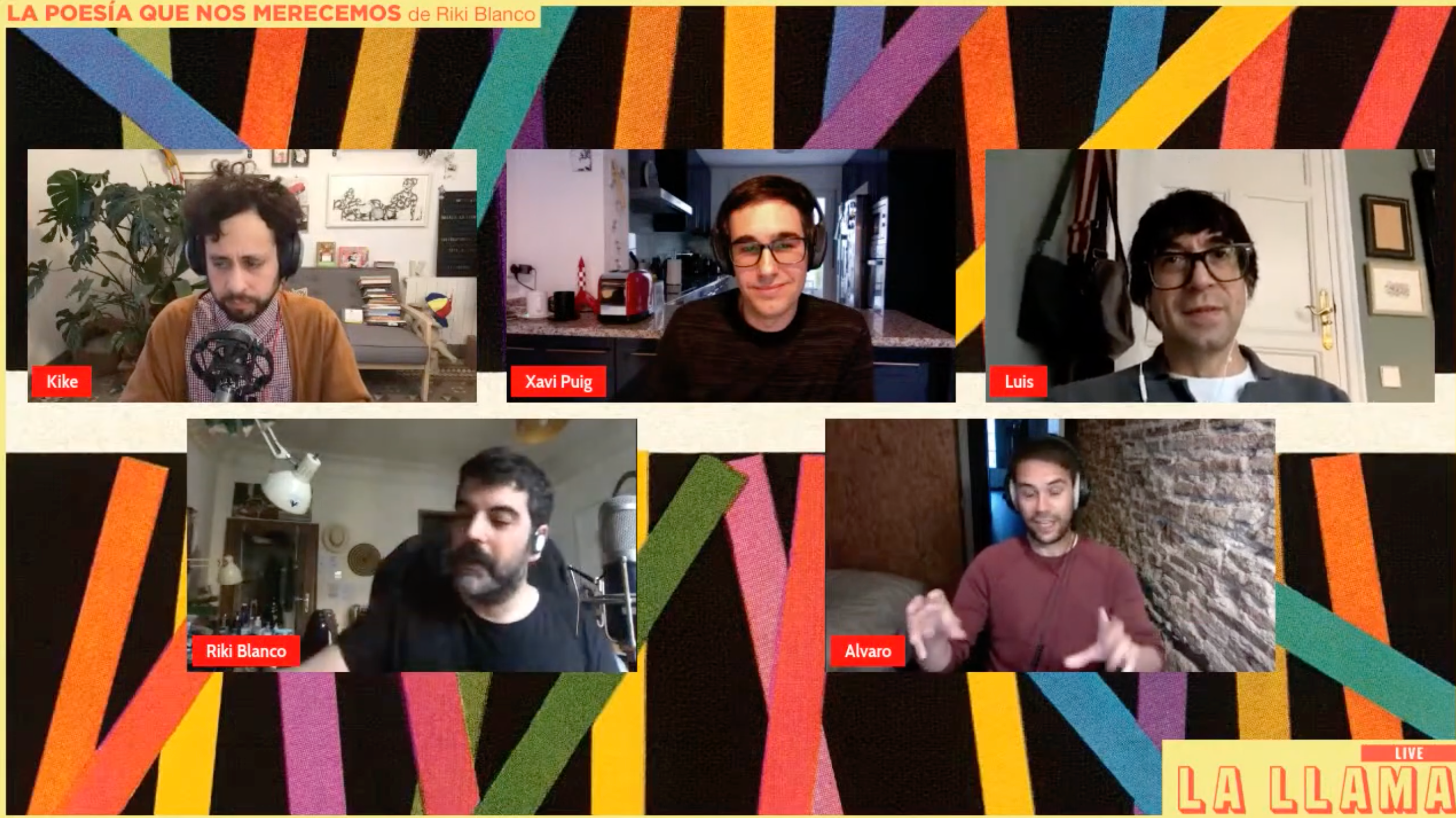 Presentando "La poesía que nos merecemos", de Riki Blanco, con Álvaro Carmona, Luis Piedrahita, Xavi Puig y Kike García