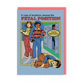 Postal "In case of emotions, assume the Fetal Position" X OHH DEER