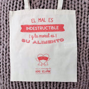 HOMOVELAMINE | Tote bag "El mal es indestructible y la moral es su alimento"