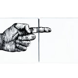 Kit 2 azulejos autoadhesivos: "Mano indicando derecha"