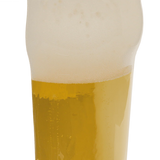 Medio vaso de cerveza