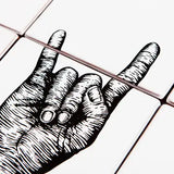 Kit 2 azulejos autoadhesivos: "Mano Rock"