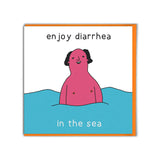 Tarjeta "Enjoy diarrhea in the sea"