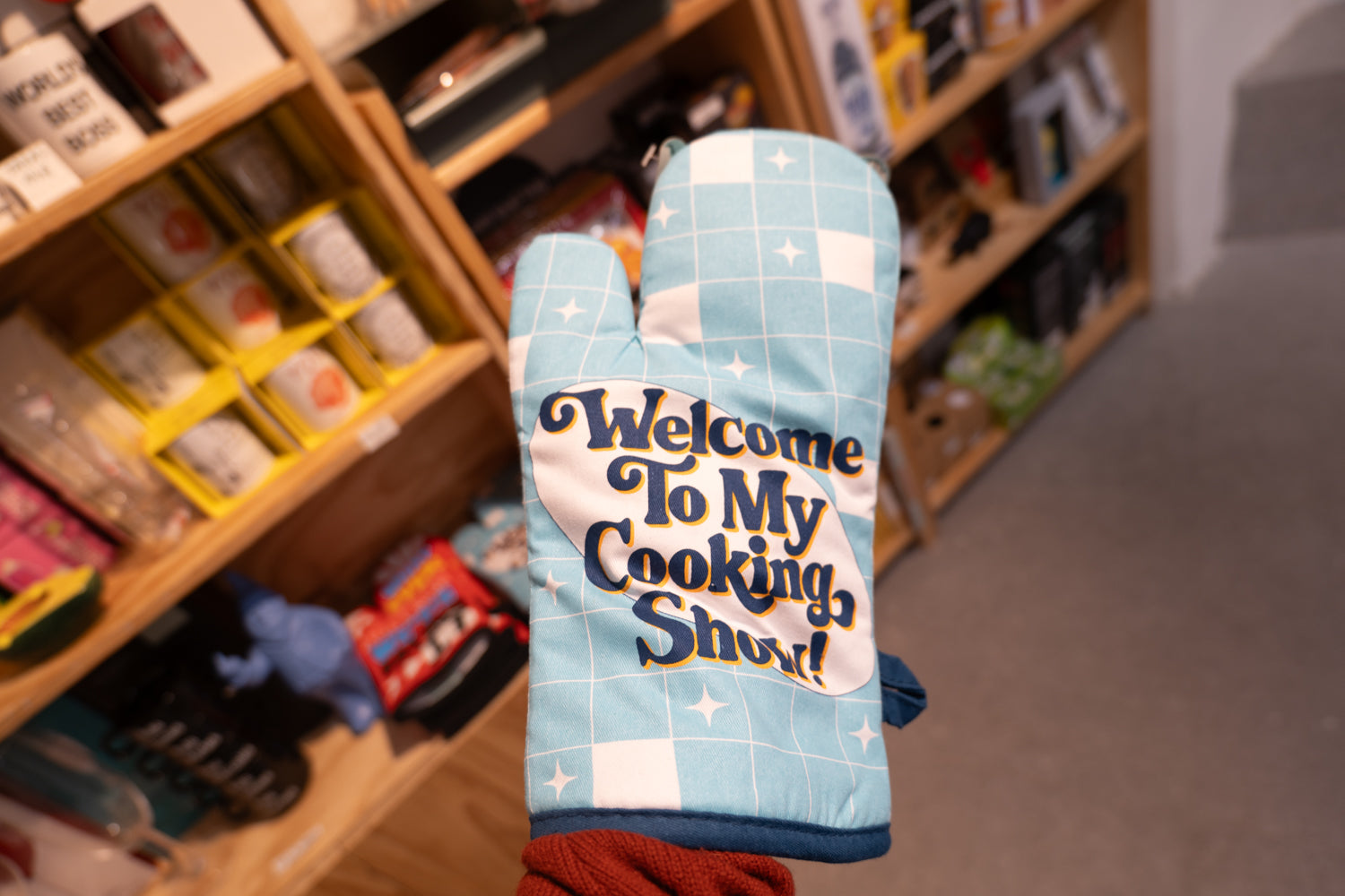 Manopla de horno "Welcome to my cooking show"