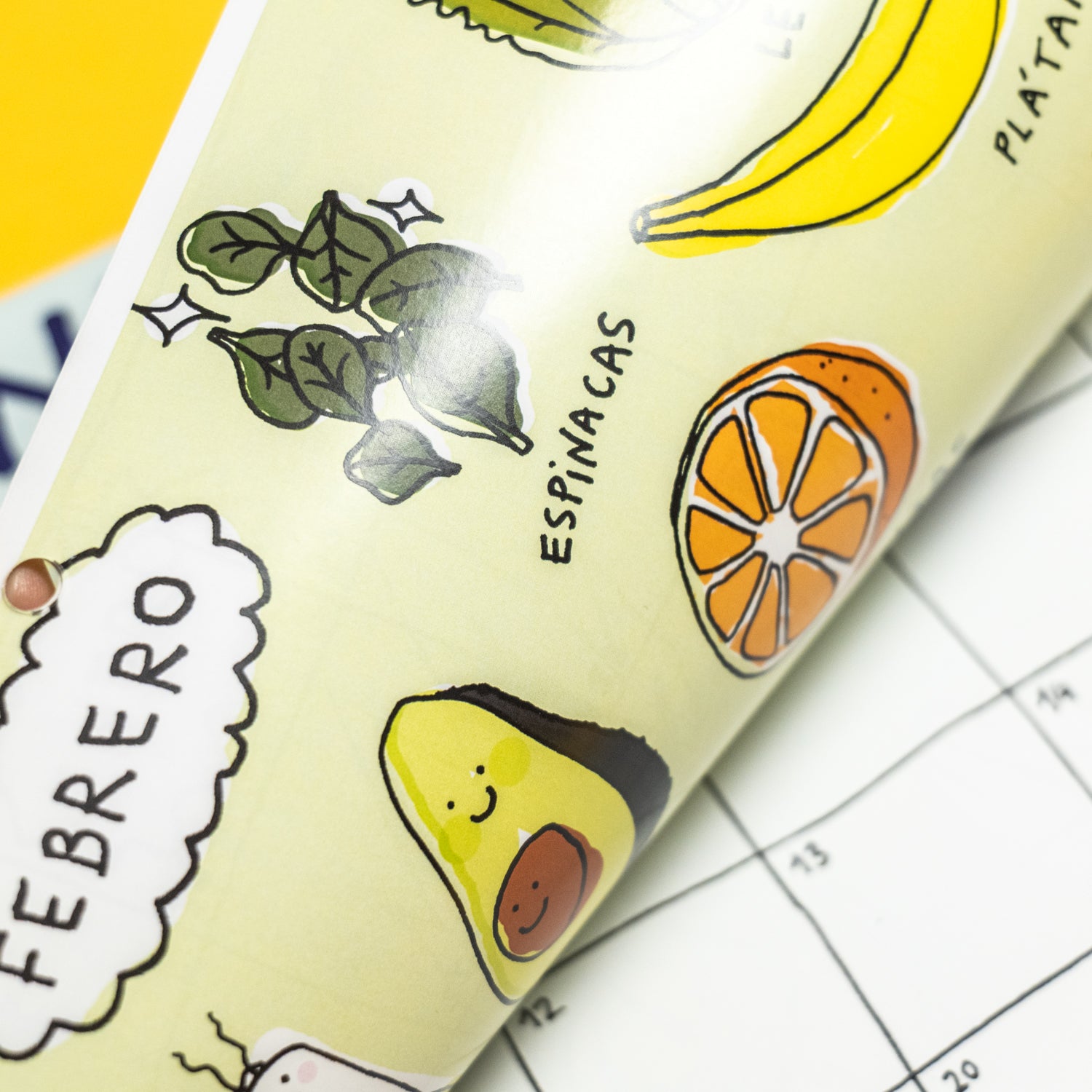 Calendario 2027 con las frutas y verduras de temporada X LAMASQWERTY