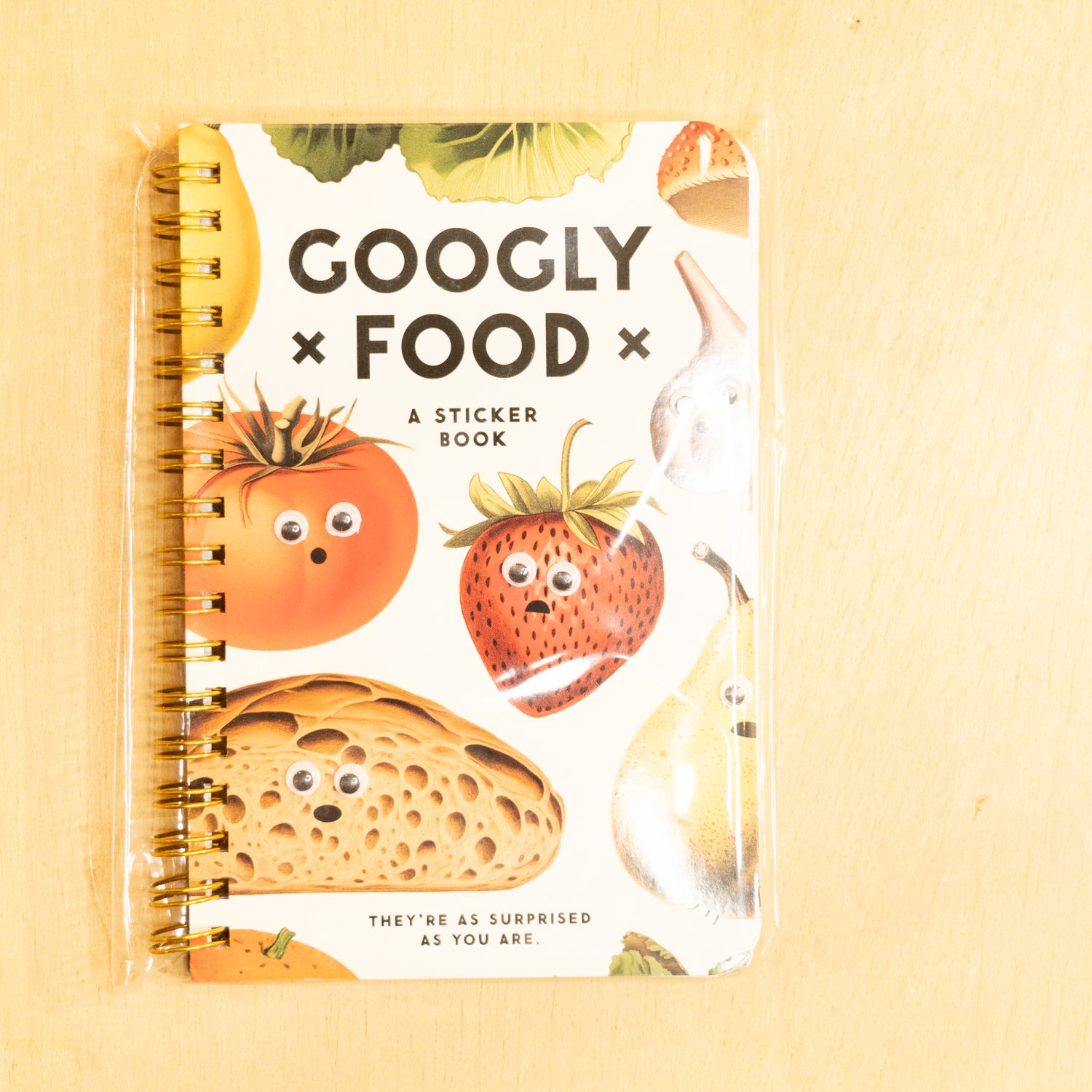 Librito de pegatinas "Googly Food" con ojitos saltones