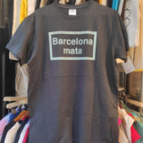 Camiseta "Barcelona Mata" (Negra texto turquesa)  X BARCELONA MATA