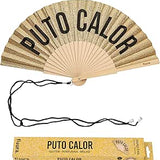 Abanico: PUTO CALOR (purpurina dorada)