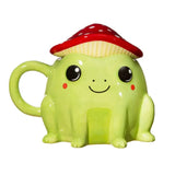 Taza en forma de rana con tapa en forma de hongo