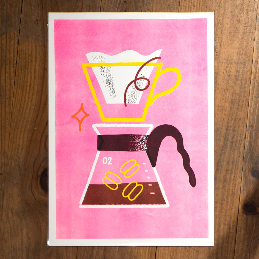 SARA MARCOS  Print Cafetera americana (rosa) – La Llama Store