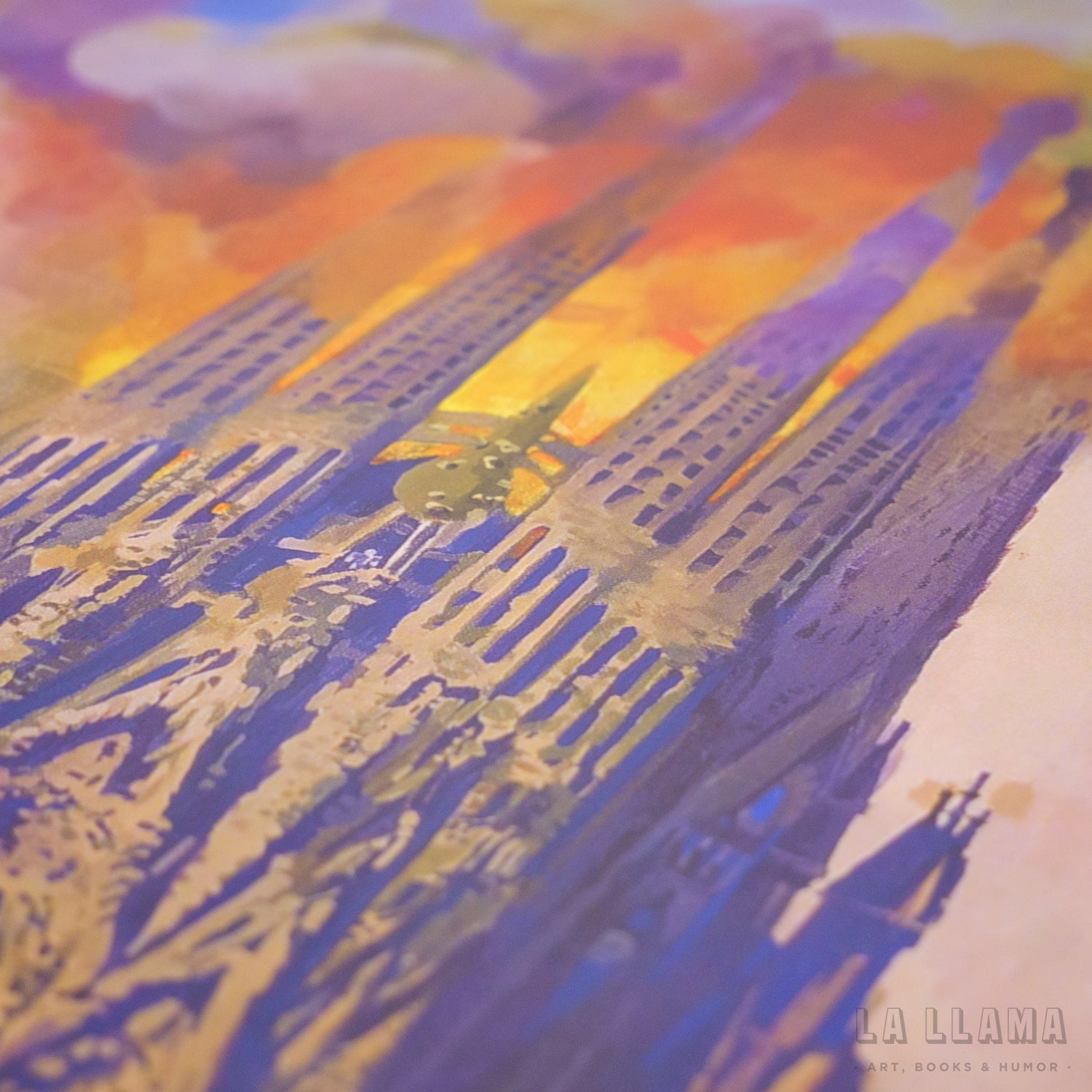 LAMASQWERTY | Print "Sagrada Familia en llamas" (Grande Din A2)