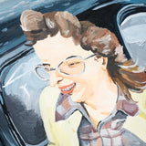 CLARA S. PROUS | Original "Señora con gafas sobre coche"