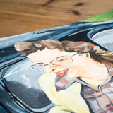 CLARA S. PROUS | Original "Señora con gafas sobre coche"