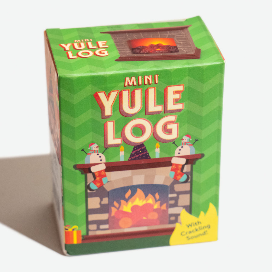 Mini Yule Log: chimenea navideña de sobremesa