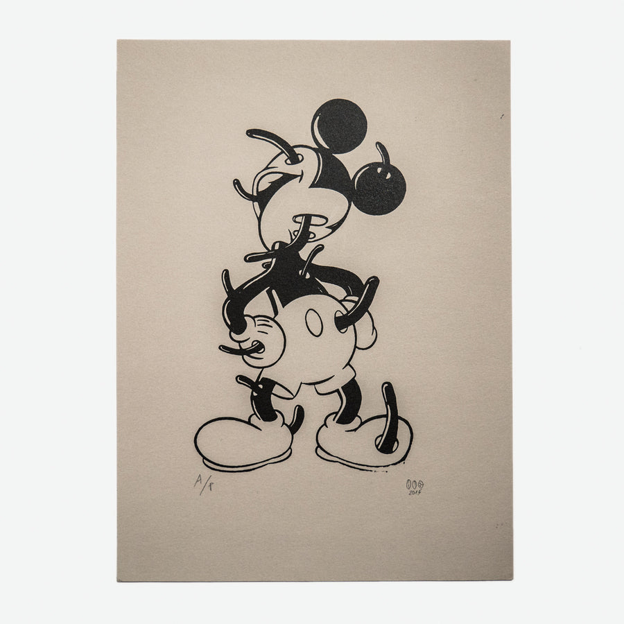 HÉCTOR VENTURA | Serigrafía Mickey Mouse cartón gris