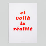 Postal "Et voilà la réalité"