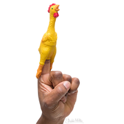Pollo de goma para los dedos