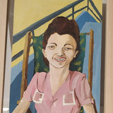 CLARA S. PROUS | Original "Señora de rosa en tumbona"