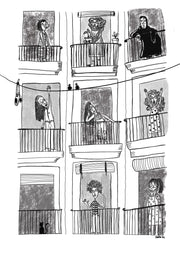 CARITA | Print A4 "Vecinas en balcones"