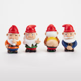 Set de 4 Mini-gnomos traviesos para macetas